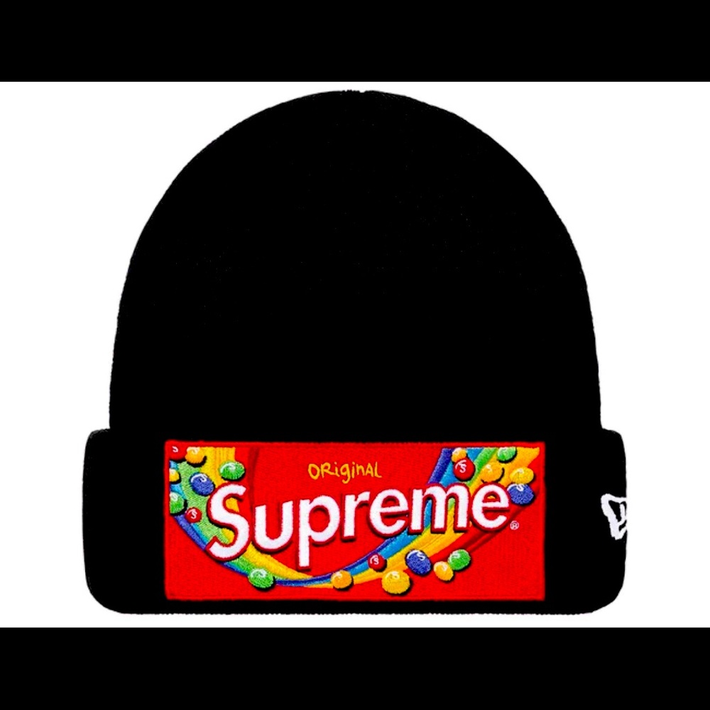 Supreme Skittles New Era Beanie Black
